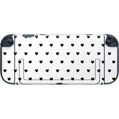 White and Black Hearts Nintendo Switch 2 (2025) with Joy-Con Skin